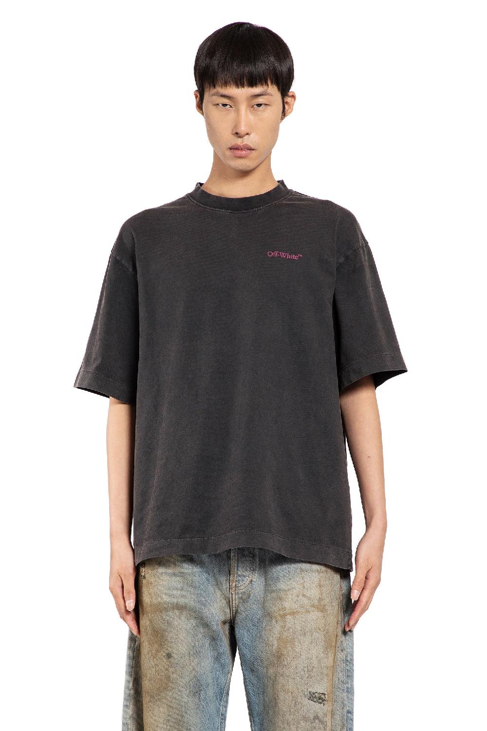 Antonioli OFF-WHITE MAN BLACK T-SHIRTS & TANK TOPS