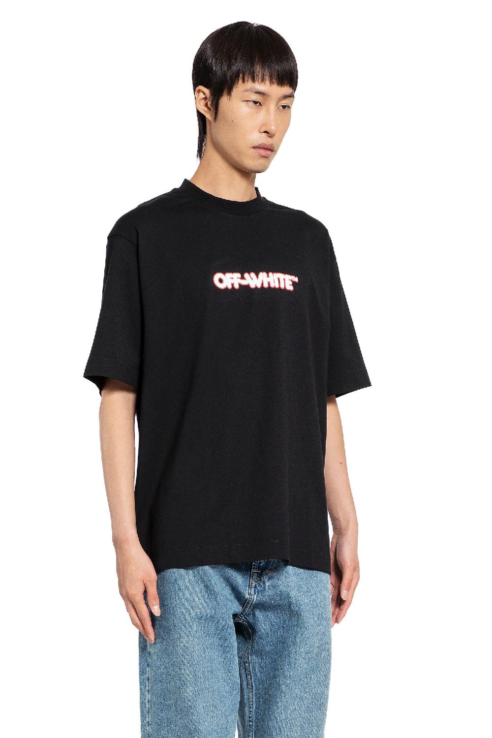 Antonioli OFF-WHITE MAN BLACK T-SHIRTS & TANK TOPS