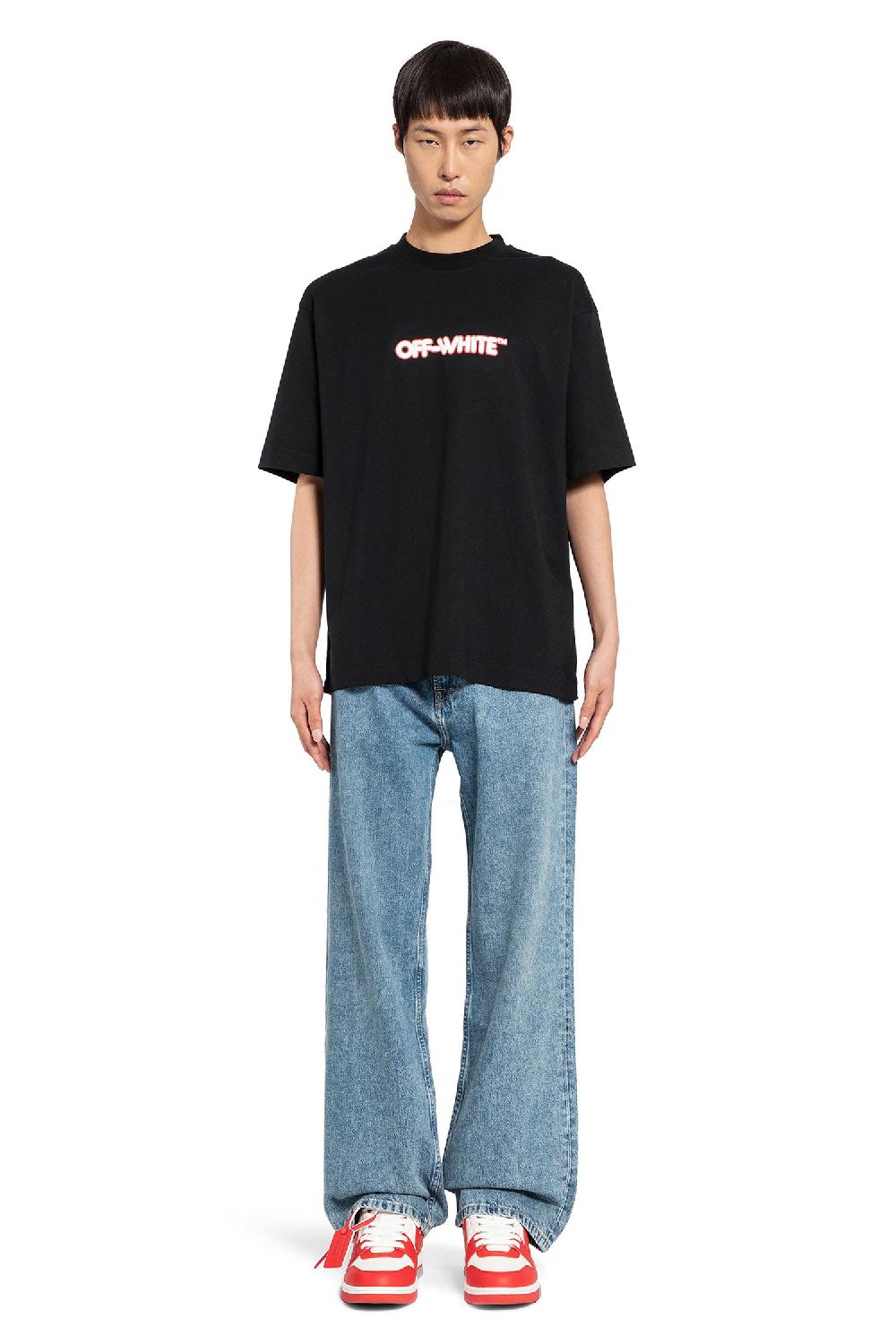 Antonioli OFF-WHITE MAN BLACK T-SHIRTS & TANK TOPS