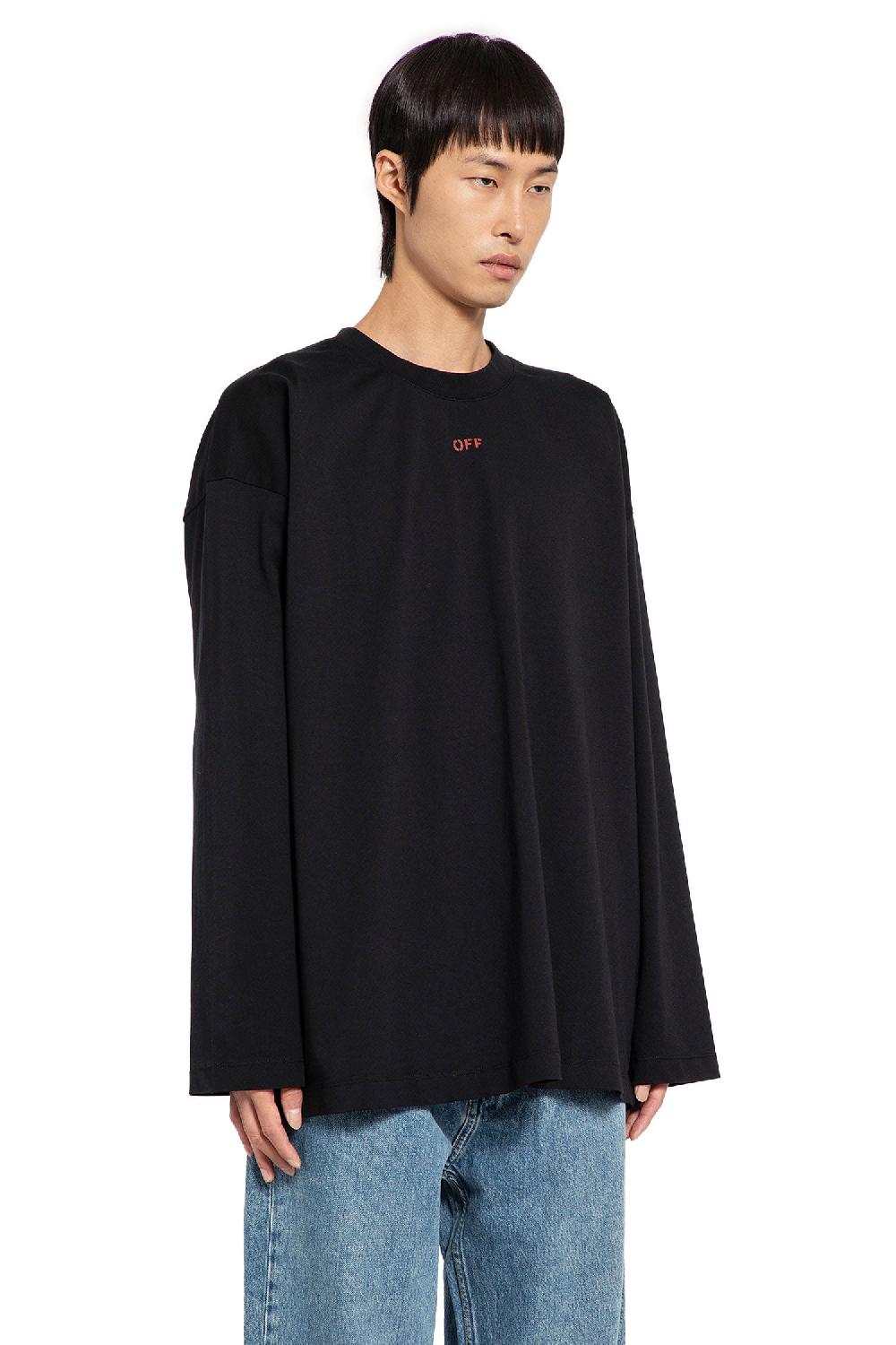 Antonioli OFF-WHITE MAN BLACK T-SHIRTS & TANK TOPS