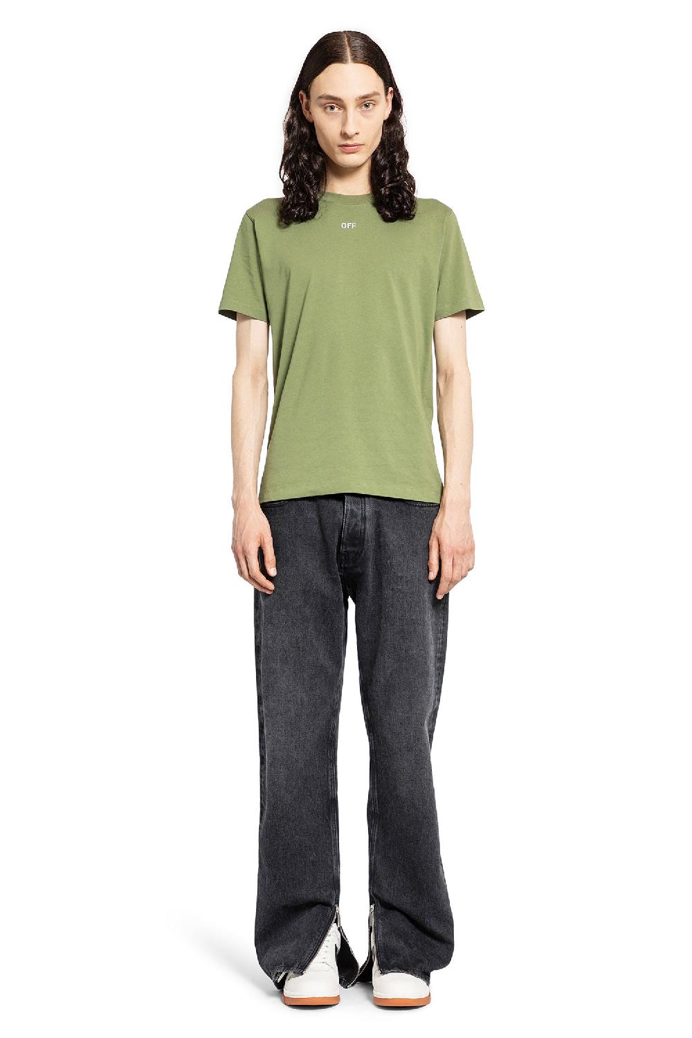 Antonioli OFF-WHITE MAN GREEN T-SHIRTS & TANK TOPS