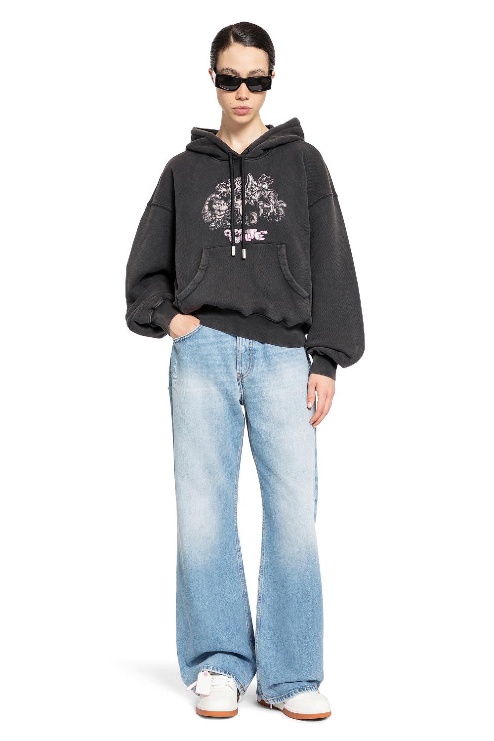 Antonioli OFF-WHITE WOMAN BLACK SWEATSHIRTS