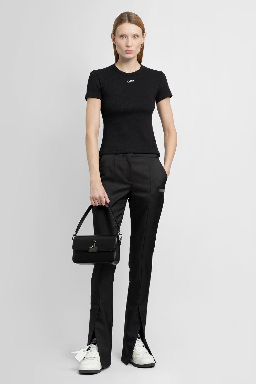 Antonioli OFF-WHITE WOMAN BLACK T-SHIRTS & TANK TOPS