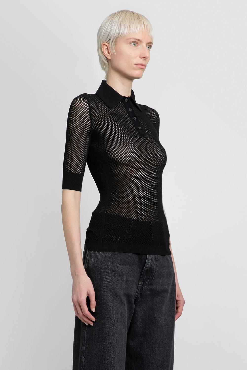 Antonioli OFF-WHITE WOMAN BLACK T-SHIRTS & TANK TOPS