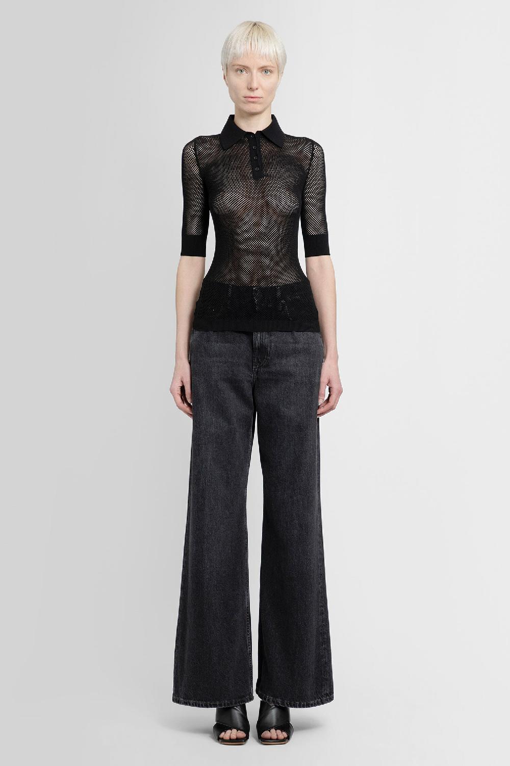 Antonioli OFF-WHITE WOMAN BLACK T-SHIRTS & TANK TOPS