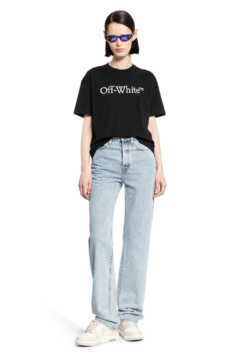 Antonioli OFF-WHITE WOMAN BLACK T-SHIRTS & TANK TOPS