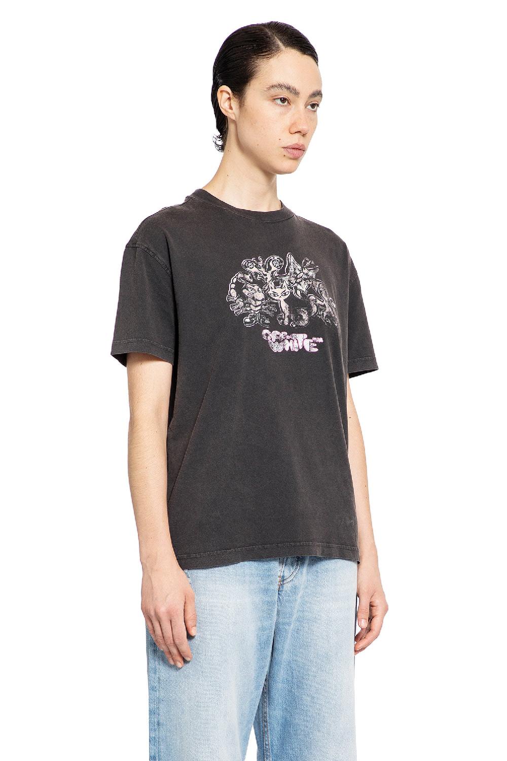Antonioli OFF-WHITE WOMAN BLACK T-SHIRTS & TANK TOPS