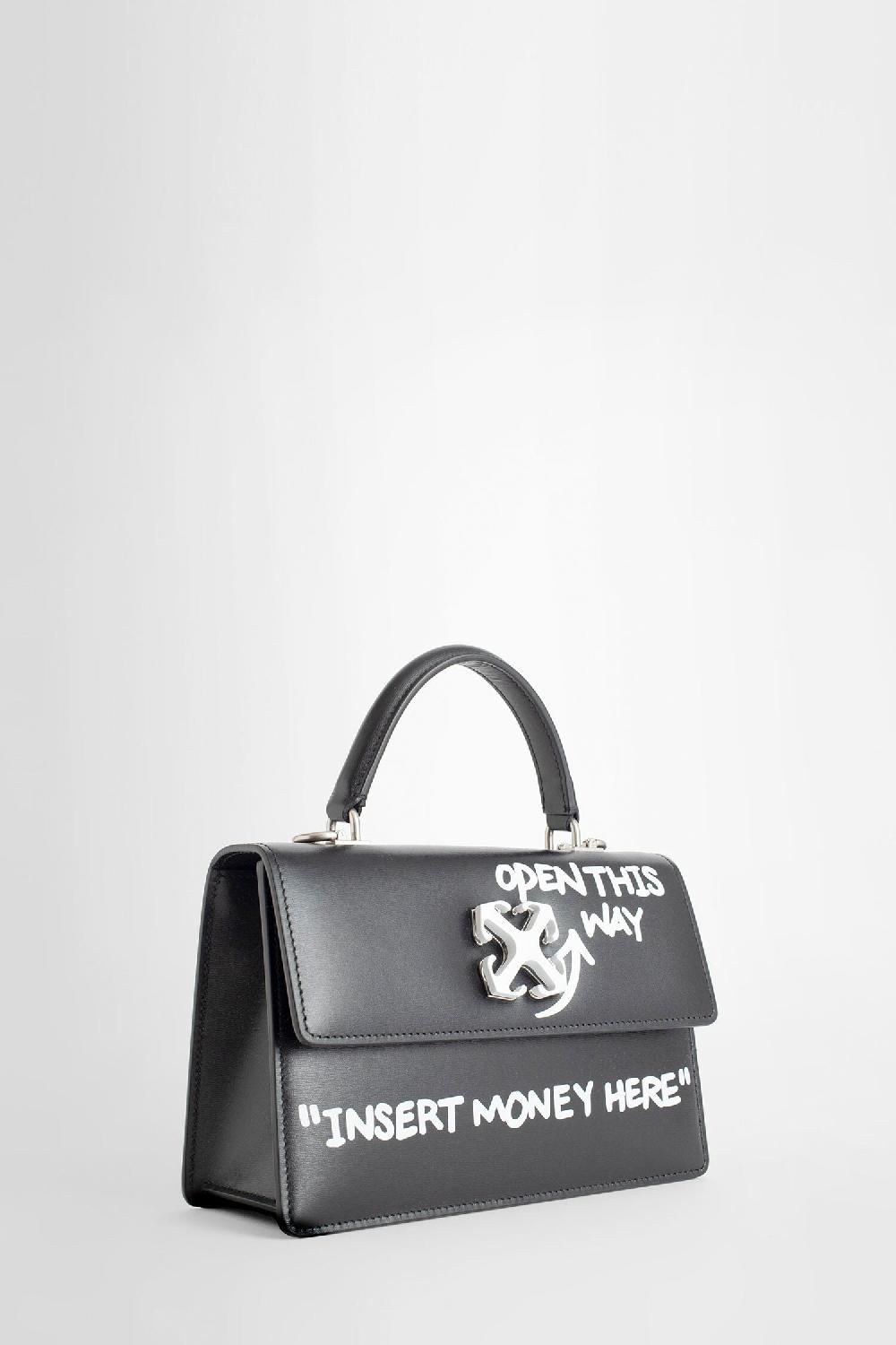 Antonioli OFF-WHITE WOMAN BLACK TOP HANDLE BAGS