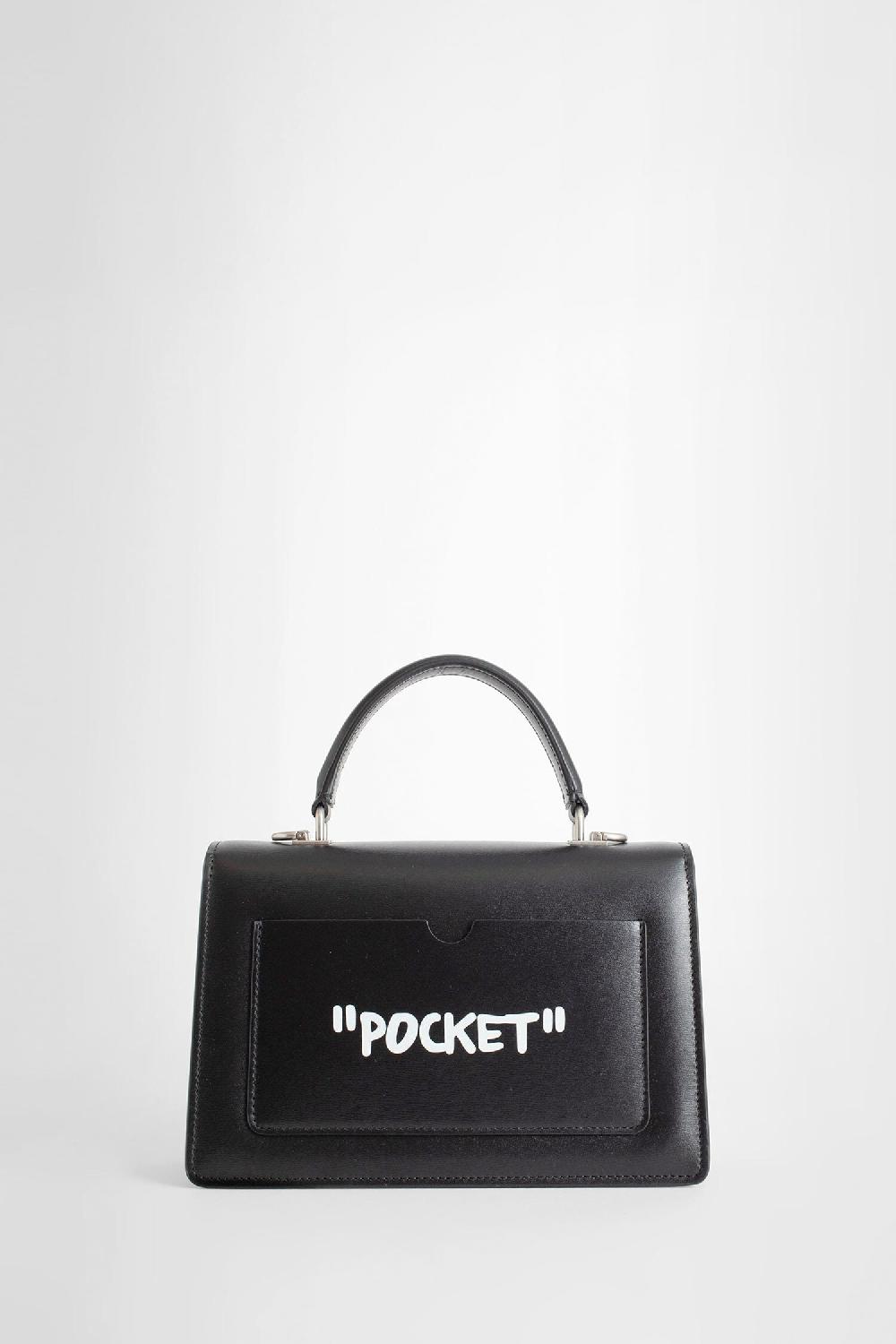 Antonioli OFF-WHITE WOMAN BLACK TOP HANDLE BAGS