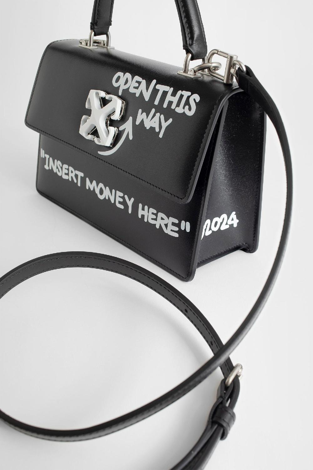 Antonioli OFF-WHITE WOMAN BLACK TOP HANDLE BAGS