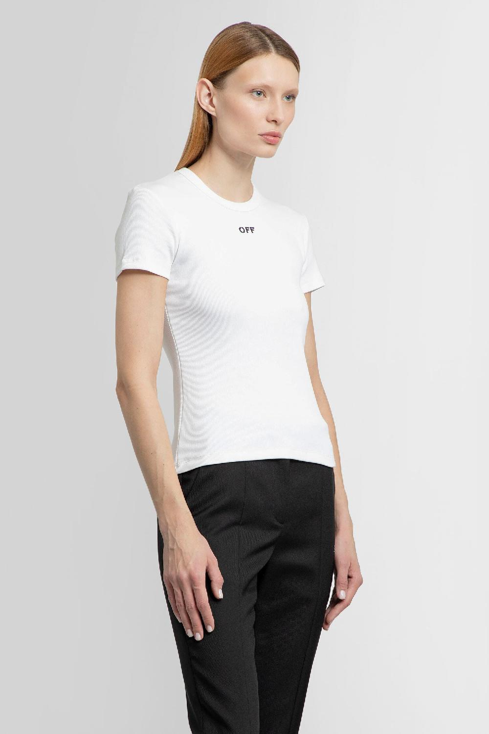 Antonioli OFF-WHITE WOMAN WHITE T-SHIRTS & TANK TOPS