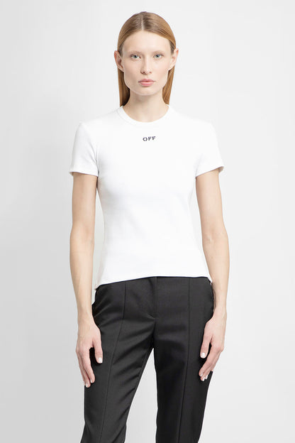 Antonioli OFF-WHITE WOMAN WHITE T-SHIRTS & TANK TOPS