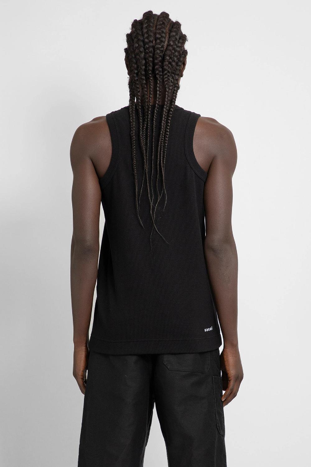 Antonioli SACAI MAN BLACK T-SHIRTS & TANK TOPS