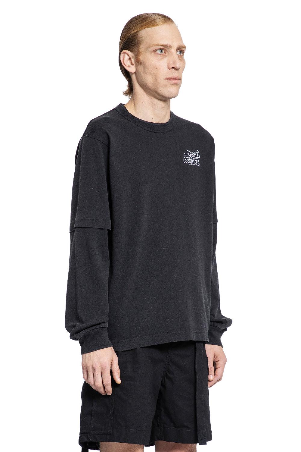 Antonioli SACAI MAN BLACK T-SHIRTS & TANK TOPS