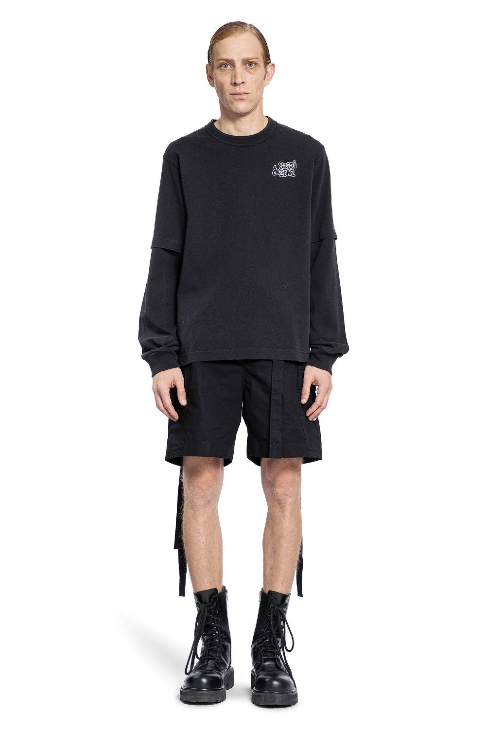 Antonioli SACAI MAN BLACK T-SHIRTS & TANK TOPS