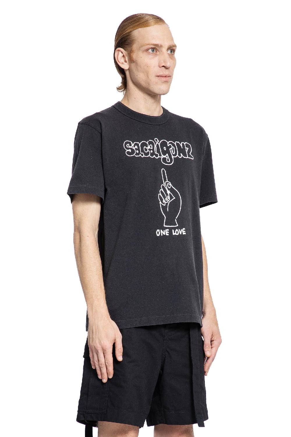 Antonioli SACAI MAN BLACK T-SHIRTS & TANK TOPS
