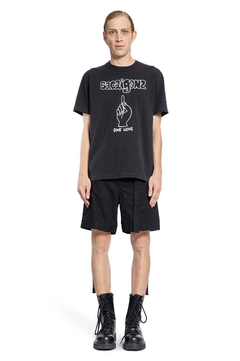 Antonioli SACAI MAN BLACK T-SHIRTS & TANK TOPS