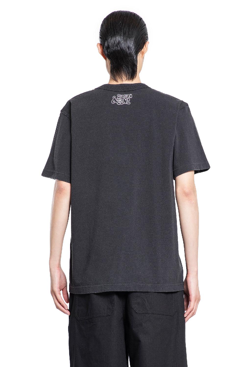 Antonioli SACAI MAN BLACK T-SHIRTS & TANK TOPS