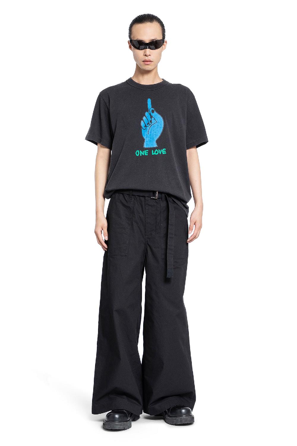 Antonioli SACAI MAN BLACK T-SHIRTS & TANK TOPS
