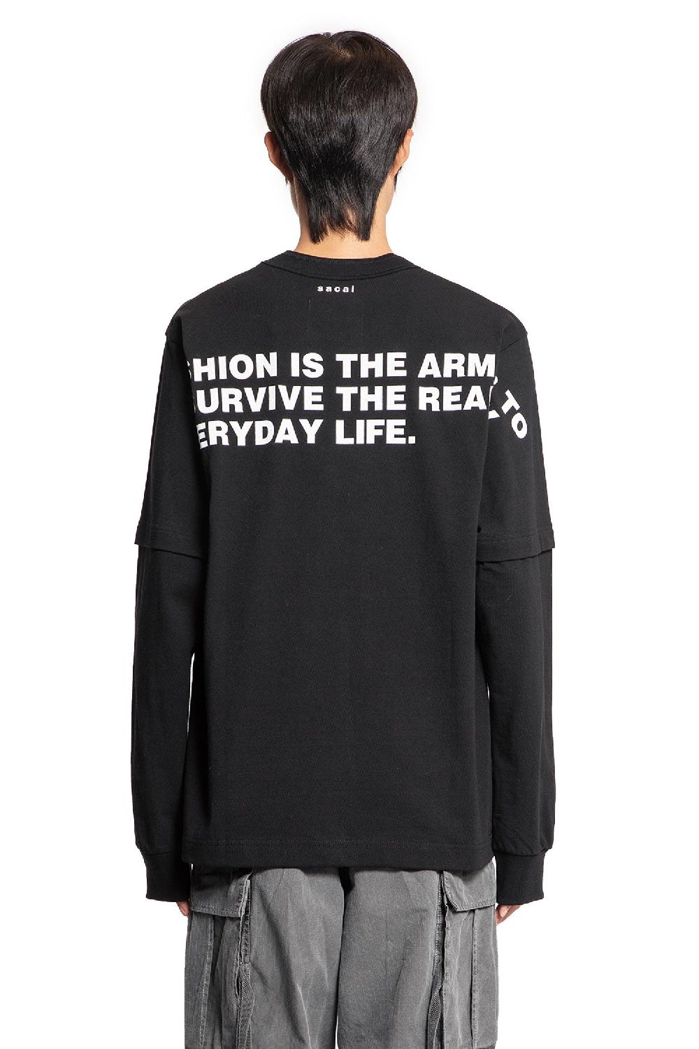 Antonioli SACAI MAN BLACK T-SHIRTS & TANK TOPS