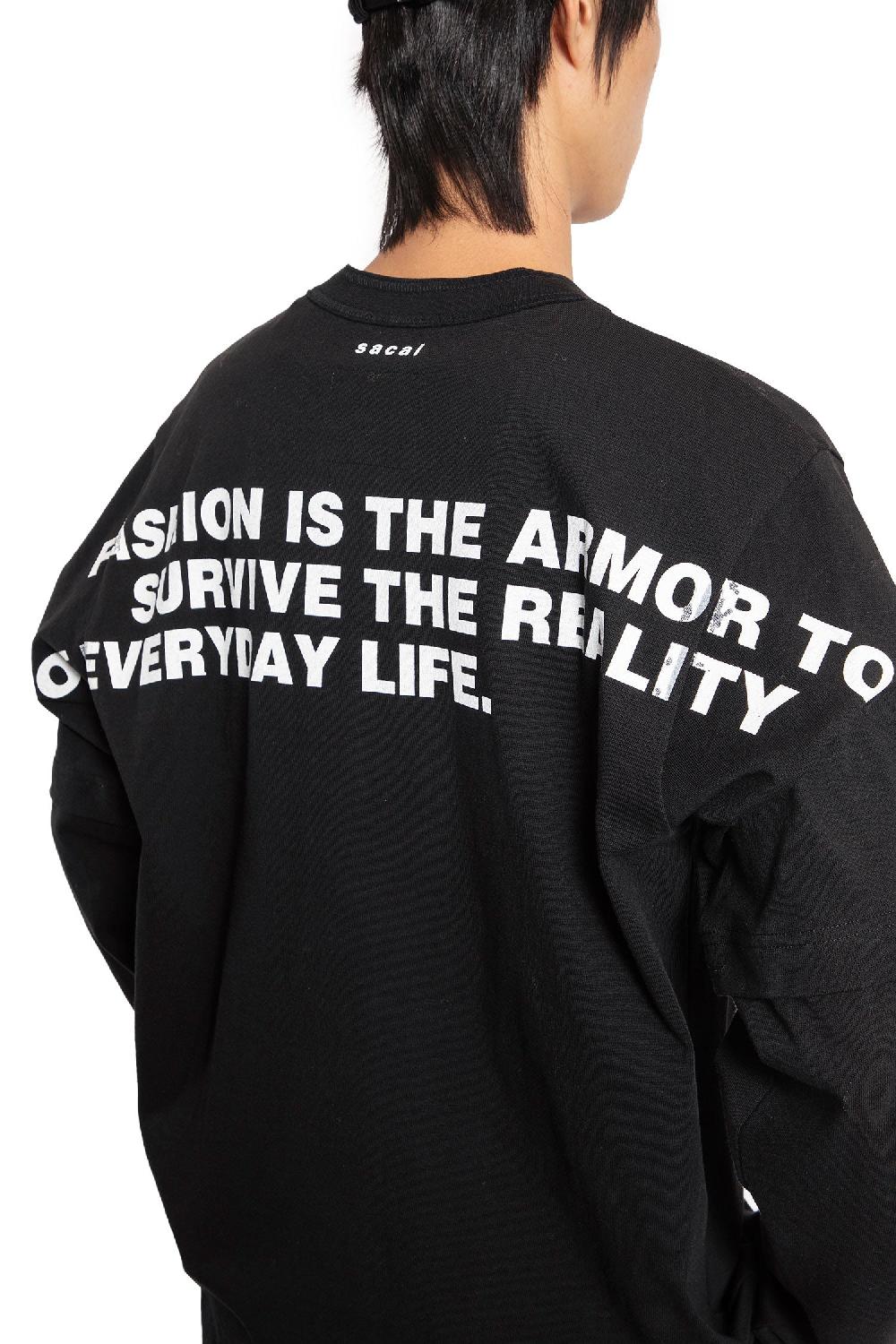 Antonioli SACAI MAN BLACK T-SHIRTS & TANK TOPS