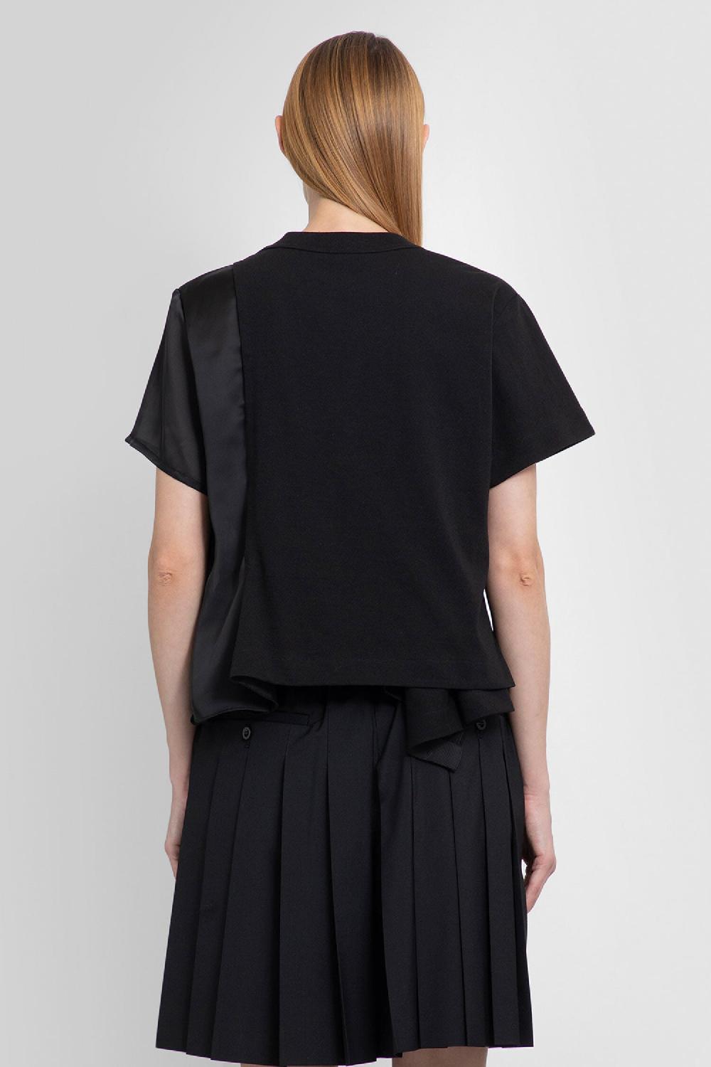 Antonioli SACAI WOMAN BLACK T-SHIRTS & TANK TOPS