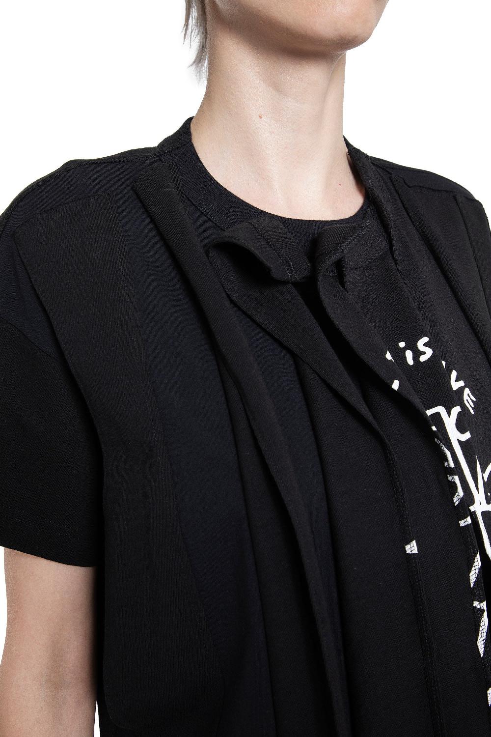 Antonioli SACAI WOMAN BLACK T-SHIRTS & TANK TOPS