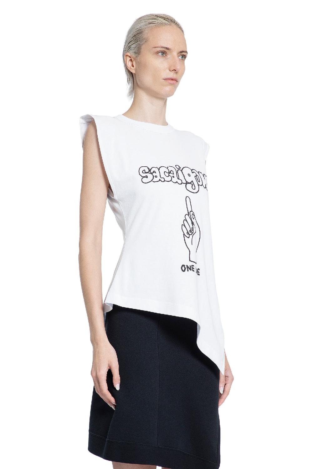 Antonioli SACAI WOMAN WHITE T-SHIRTS & TANK TOPS