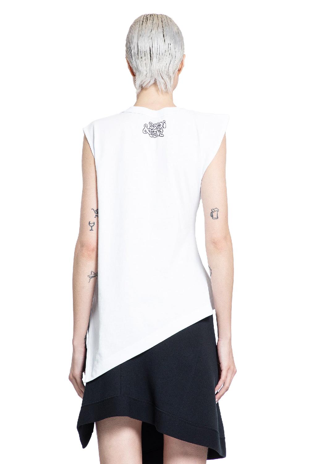 Antonioli SACAI WOMAN WHITE T-SHIRTS & TANK TOPS