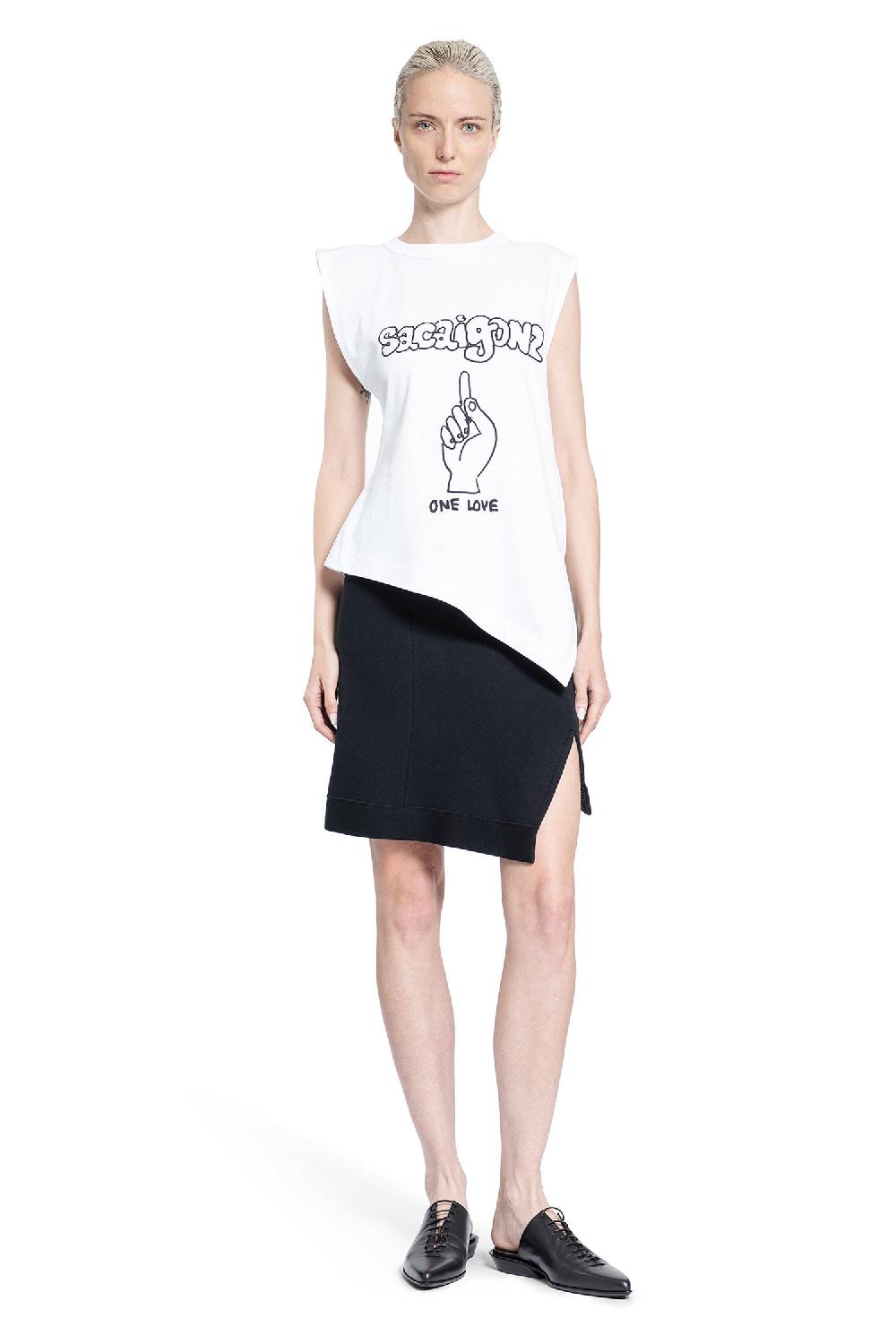 Antonioli SACAI WOMAN WHITE T-SHIRTS & TANK TOPS