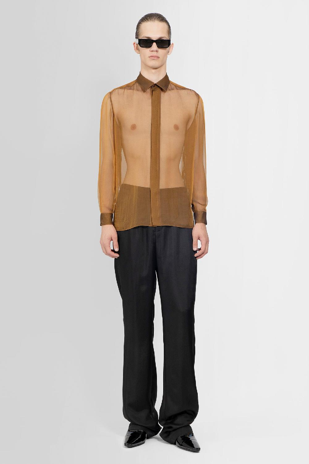 Antonioli SAINT LAURENT MAN BROWN SHIRTS