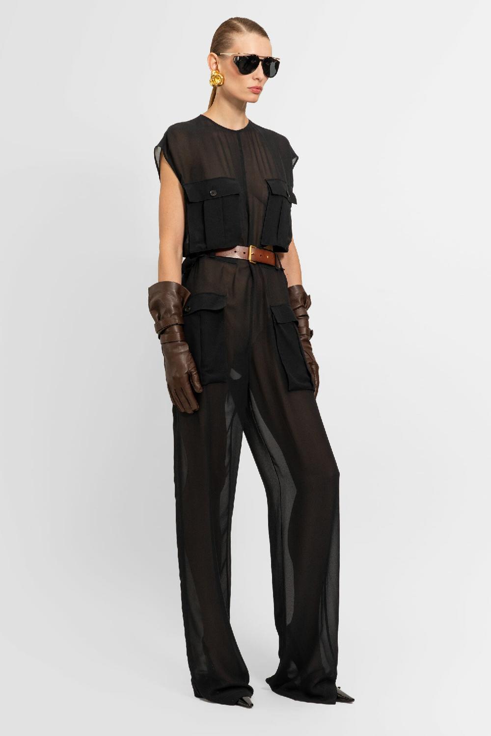 Antonioli SAINT LAURENT WOMAN BLACK JUMPSUITS