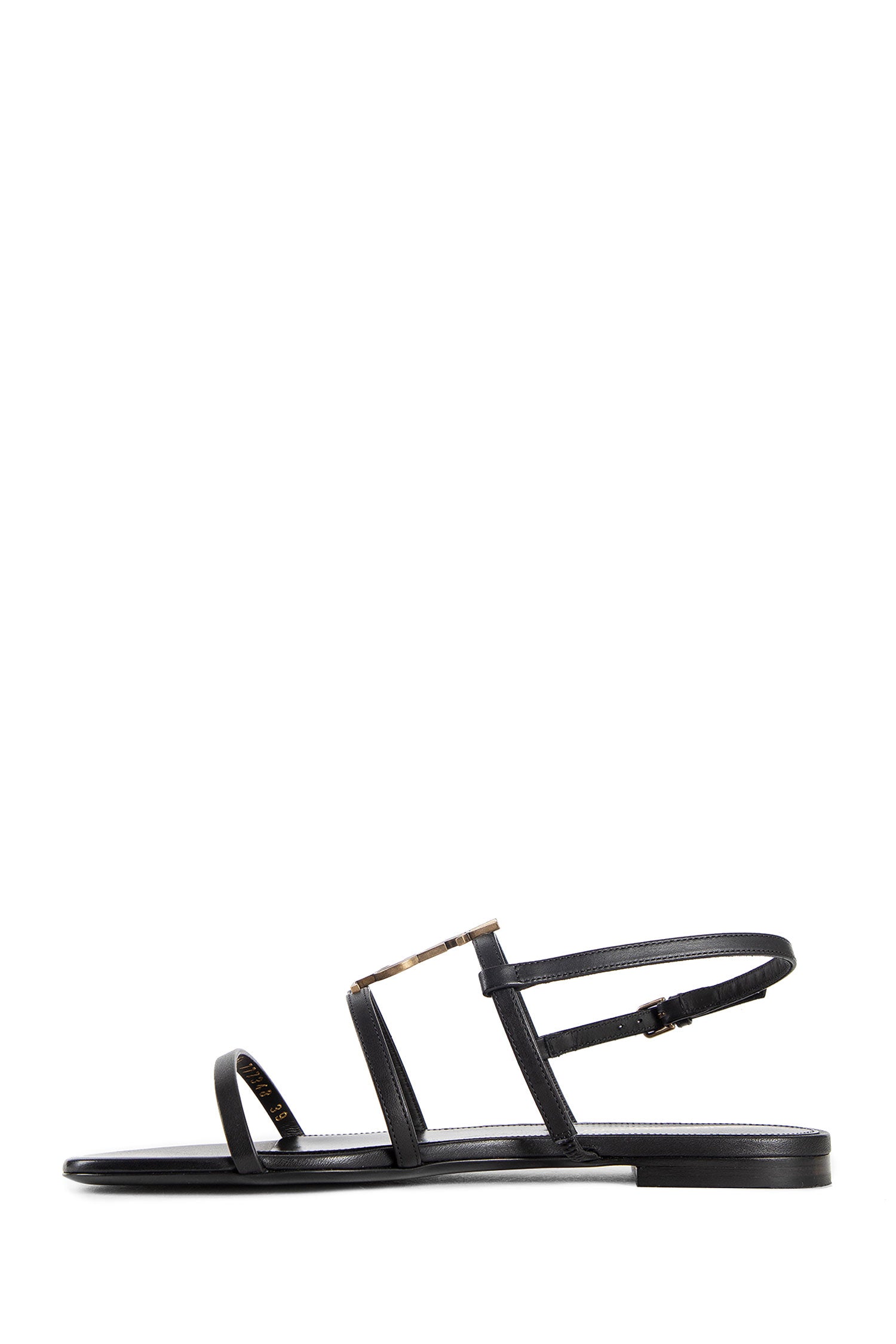 Antonioli SAINT LAURENT WOMAN BLACK SANDALS & SLIDES