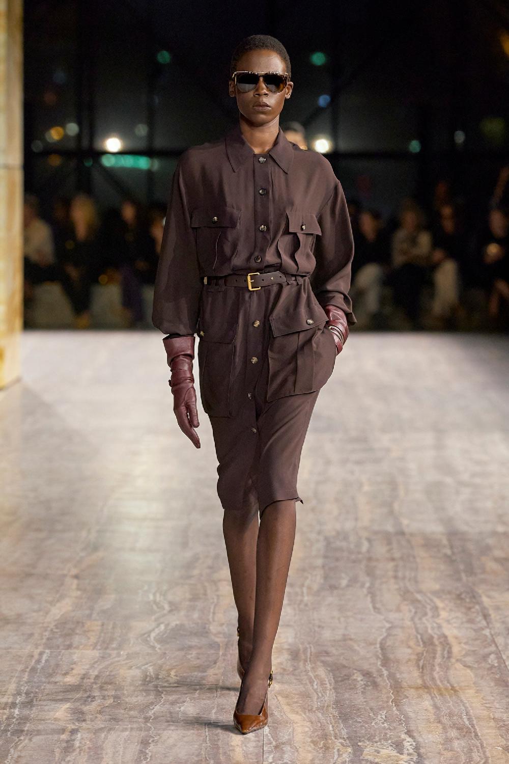 Antonioli SAINT LAURENT WOMAN BROWN DRESSES