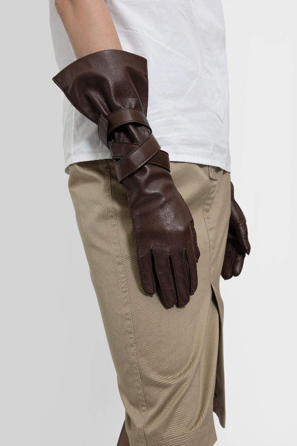 Antonioli SAINT LAURENT WOMAN BROWN GLOVES