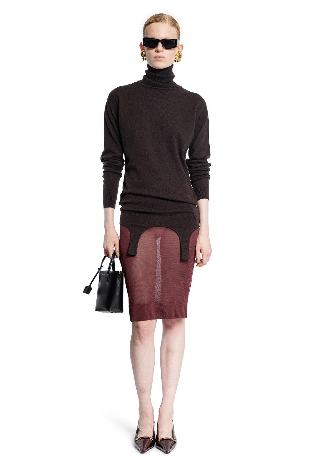 Antonioli SAINT LAURENT WOMAN BROWN KNITWEAR