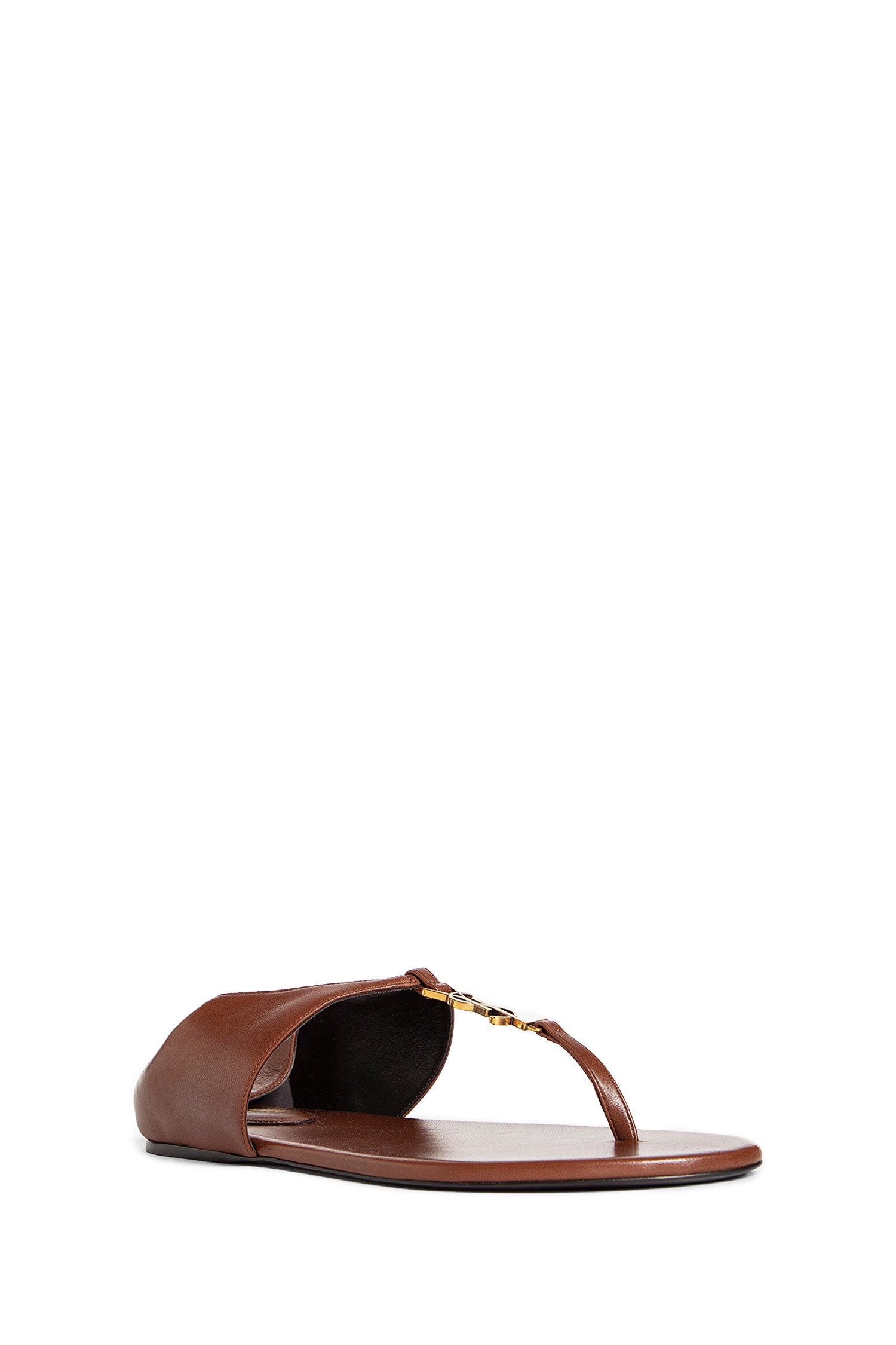 Antonioli SAINT LAURENT WOMAN BROWN SANDALS & SLIDES