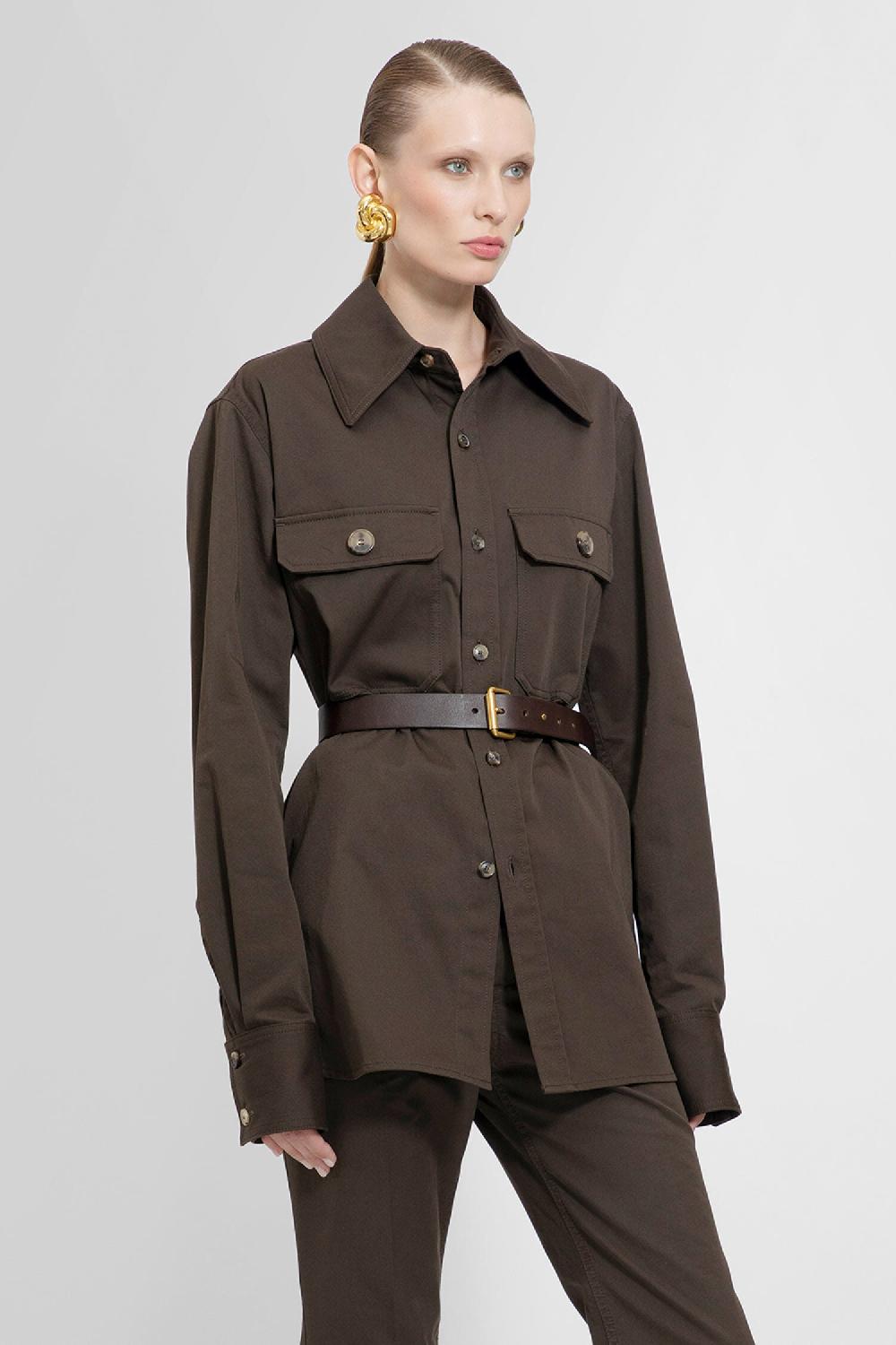 Antonioli SAINT LAURENT WOMAN BROWN SHIRTS