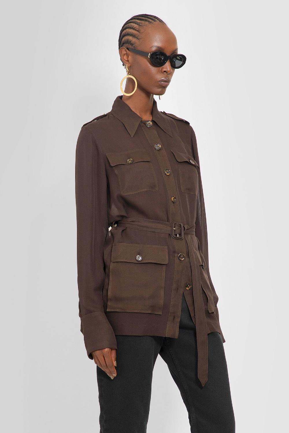 Antonioli SAINT LAURENT WOMAN BROWN SHIRTS