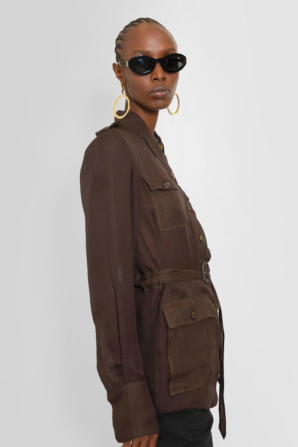 Antonioli SAINT LAURENT WOMAN BROWN SHIRTS