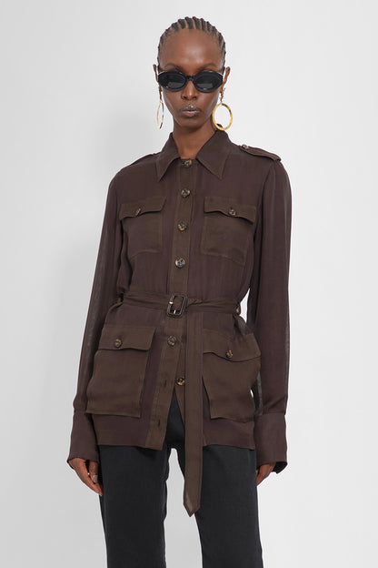Antonioli SAINT LAURENT WOMAN BROWN SHIRTS