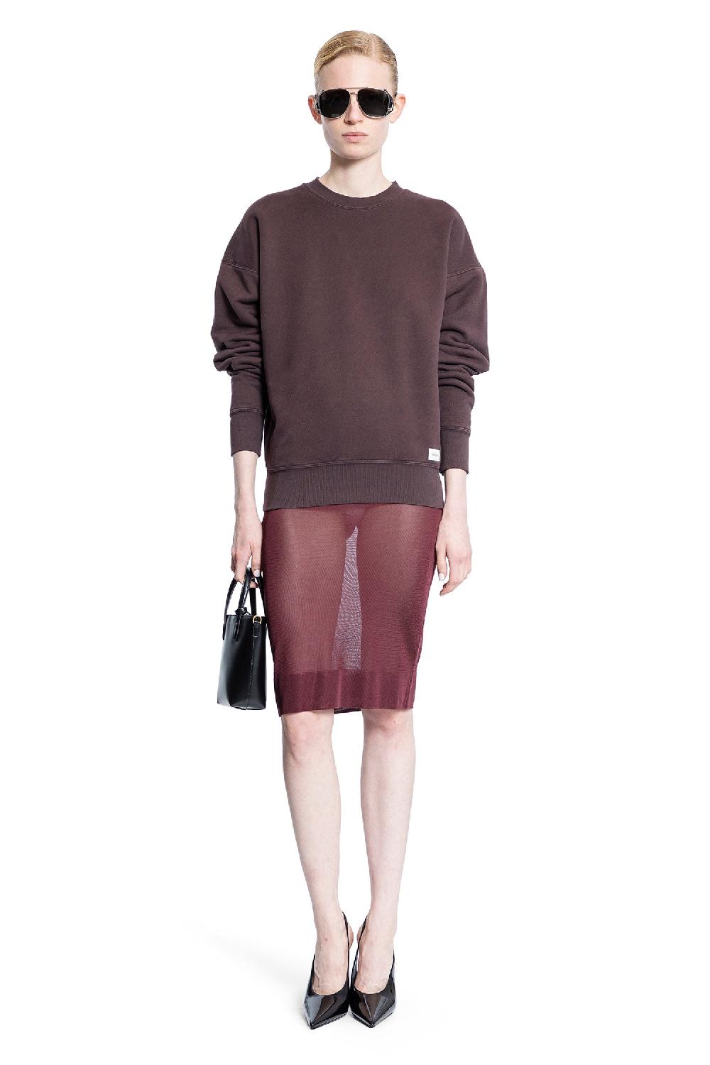 Antonioli SAINT LAURENT WOMAN BROWN SWEATSHIRTS
