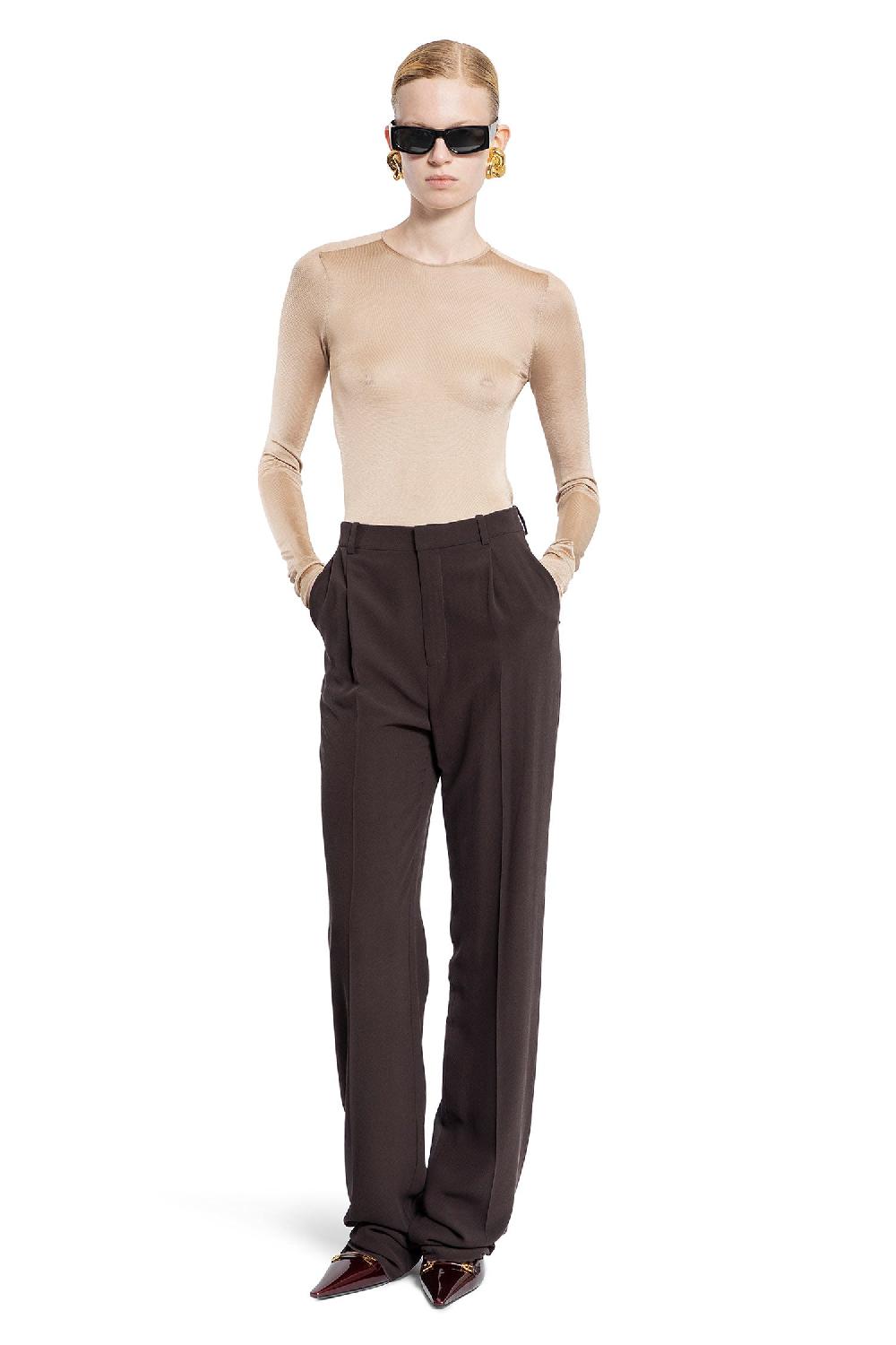 Antonioli SAINT LAURENT WOMAN BROWN TROUSERS