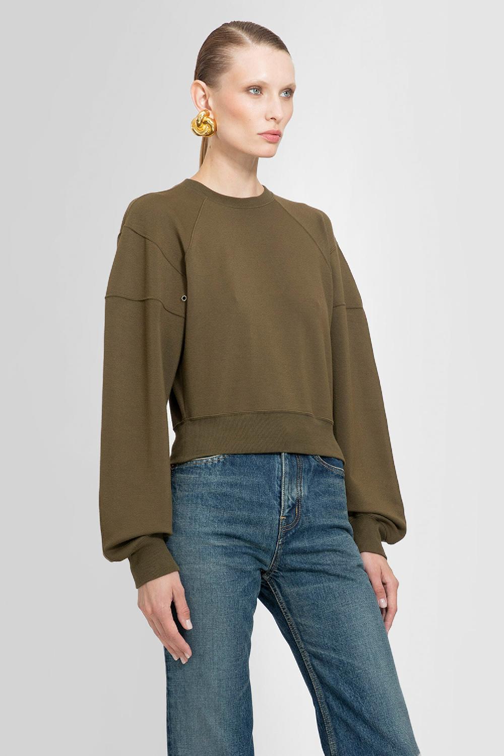 Antonioli SAINT LAURENT WOMAN GREEN SWEATSHIRTS