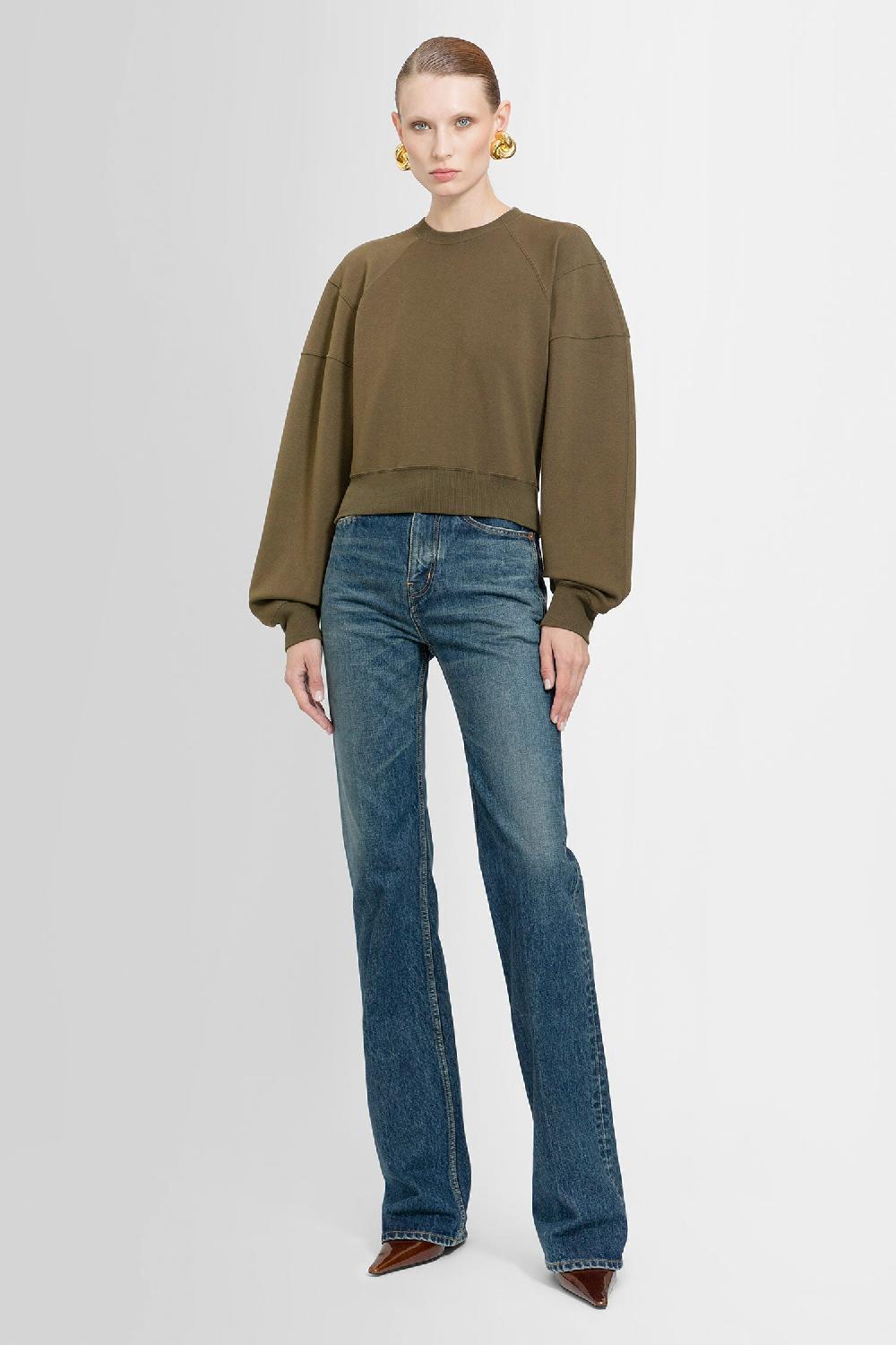 Antonioli SAINT LAURENT WOMAN GREEN SWEATSHIRTS