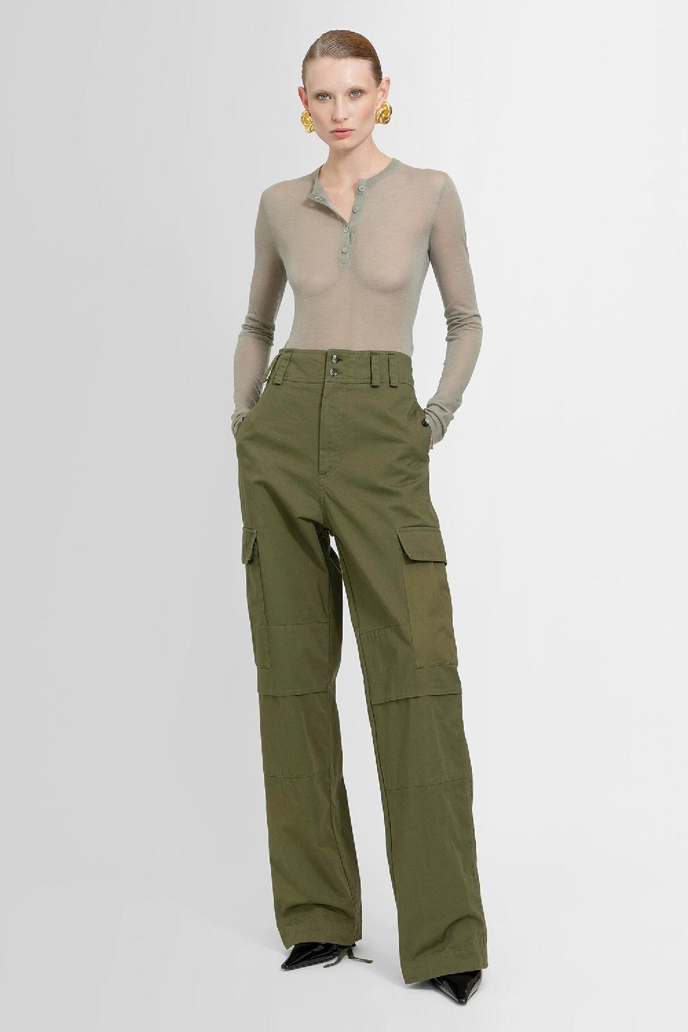 Antonioli SAINT LAURENT WOMAN GREEN TROUSERS
