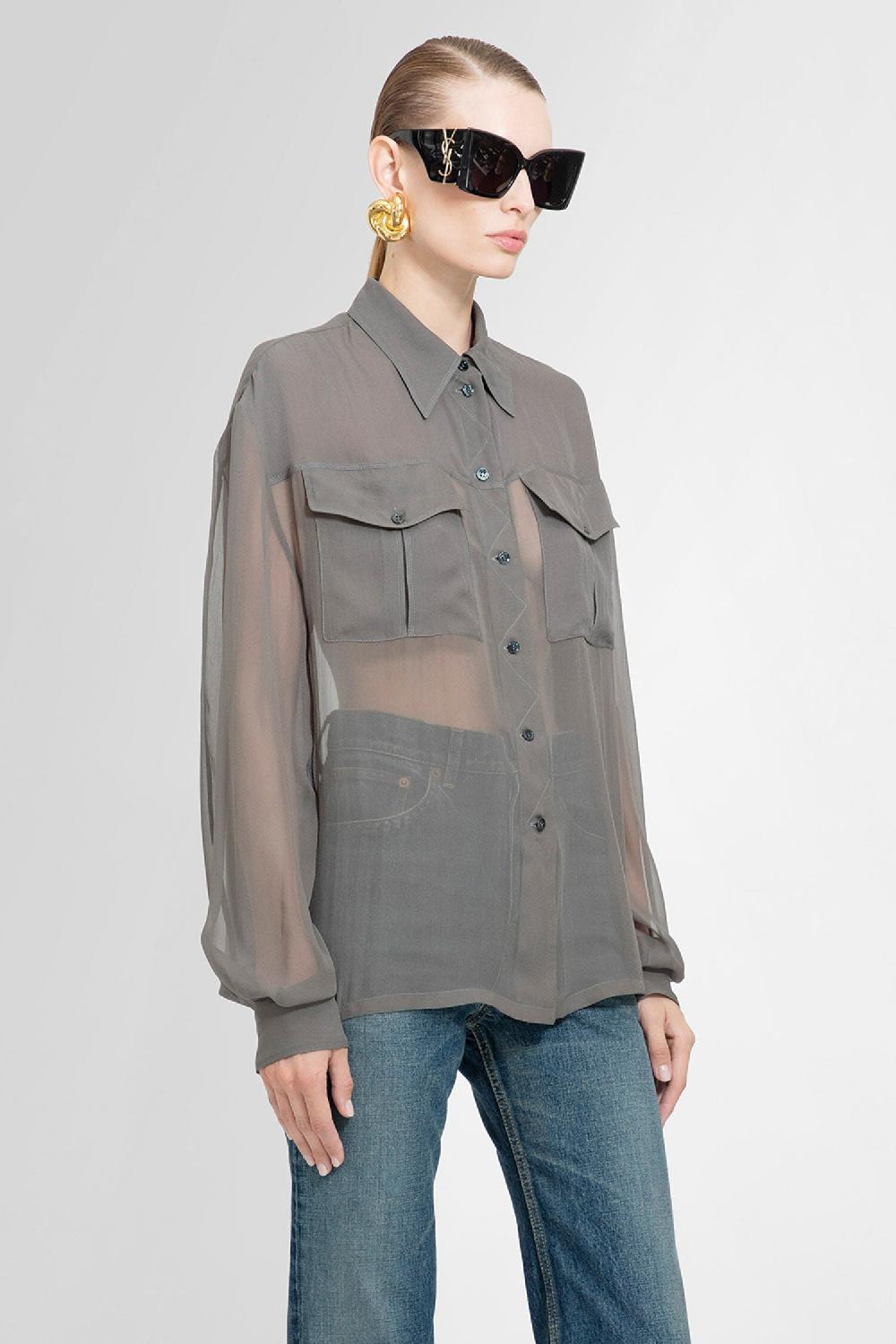 Antonioli SAINT LAURENT WOMAN GREY SHIRTS