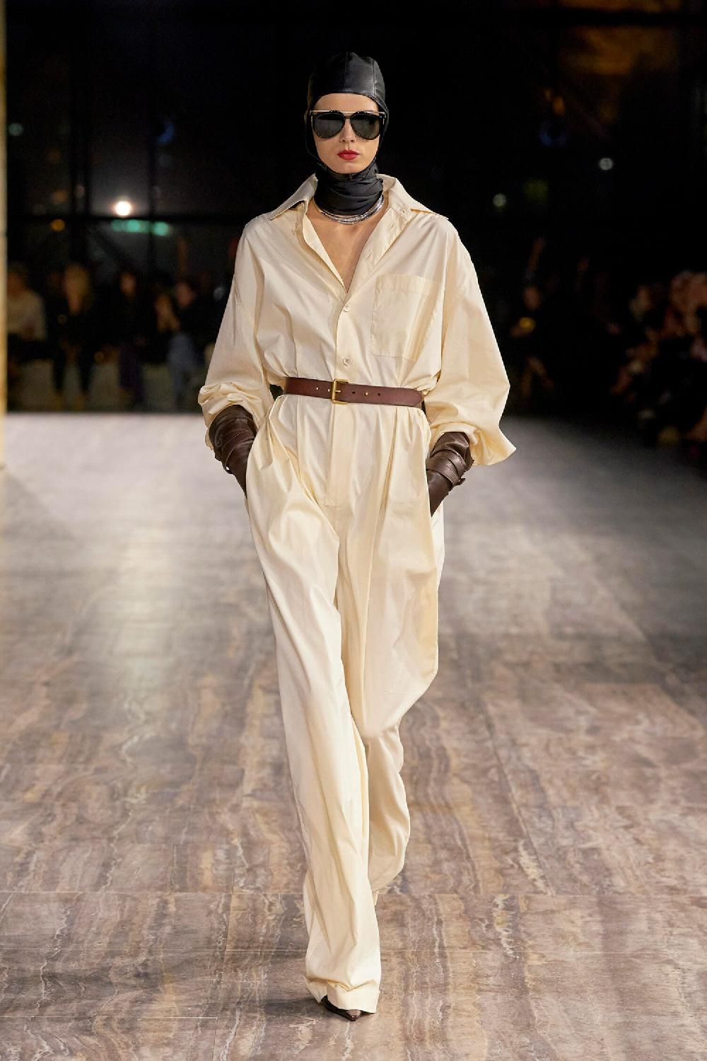 Antonioli SAINT LAURENT WOMAN OFF-WHITE JUMPSUITS