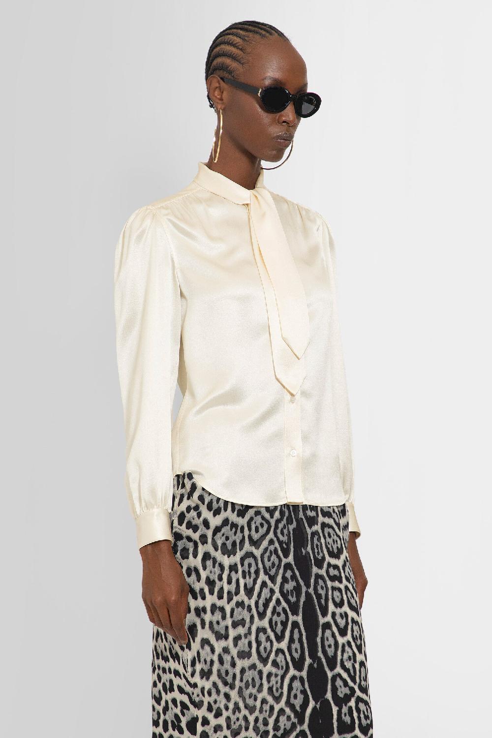 Antonioli SAINT LAURENT WOMAN OFF-WHITE SHIRTS