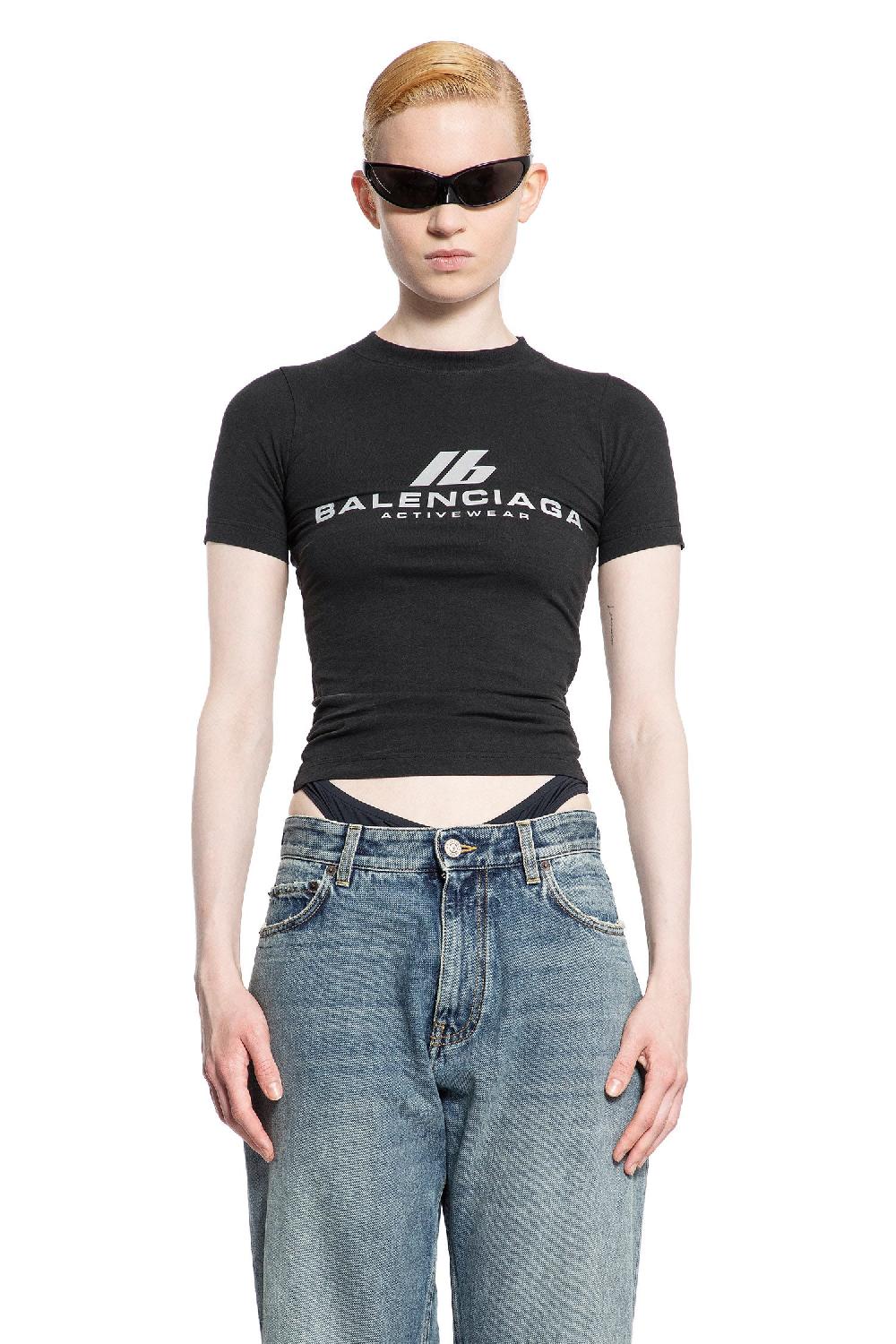 Antonioli BALENCIAGA WOMAN BLACK T-SHIRTS & TANK TOPS